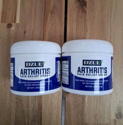 2 DZUL ARTHRITIS PAIN RELIEF CREAMS Glucosamine MSM SKIN MOISTURIZER  4oz / 114g