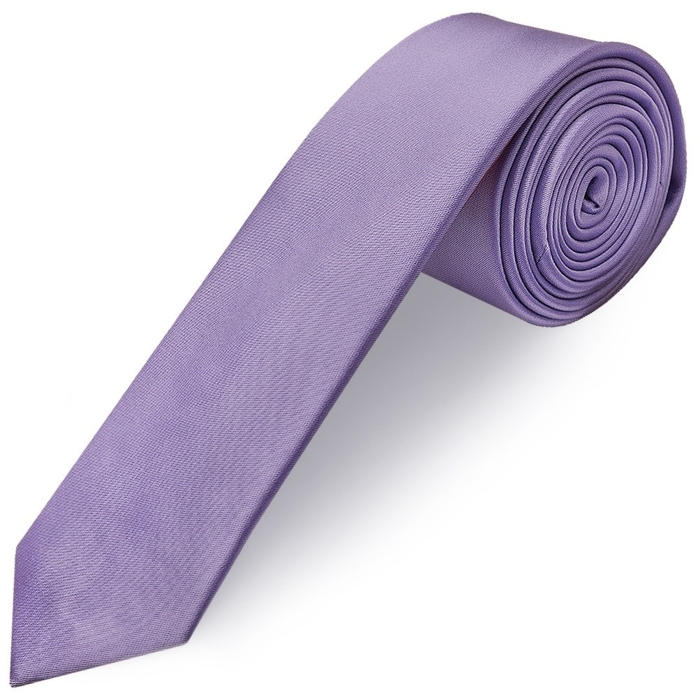 Handmade Lavender Purple Satin Skinny Mens Tie Slim Thin Wedding Christening Tie