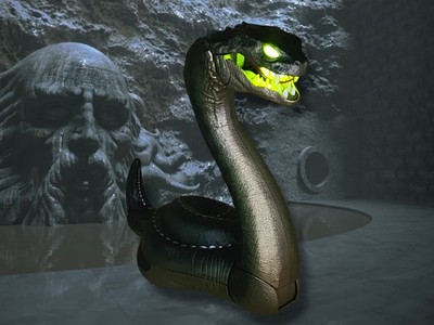 2002 Mattel Harry Potter Basilisk Attack Electronic Snake Figure Lights/Sounds