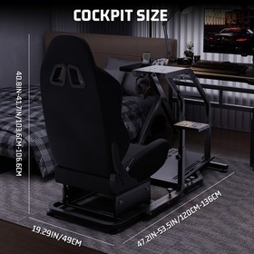 Hottoby Racing Simulator Cockpit With Comfortable Black Seat Fits Logitech G29