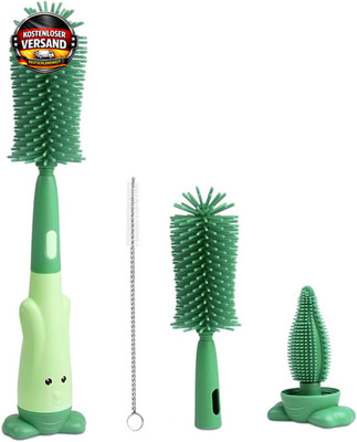 Babyflaschenbürste Set 3-in-1 silikonfrei BPA frei mit Soft Brush
