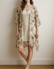 Lane Bryant Sheer Floral Kimono Topper One Size Cottagecore Boho