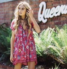 Spell & The Gypsy Size Small 8 AUS / 4 US Lovebird Mini Dress Red