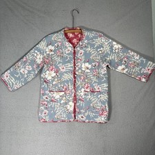 Women's XL Reversible Quilted Jacket Floral Grandmacore Boho Vintage Cottagecore