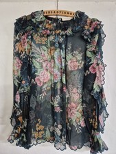 Zimmermann Seidenbluse Bluse Floral Grün Gr�...