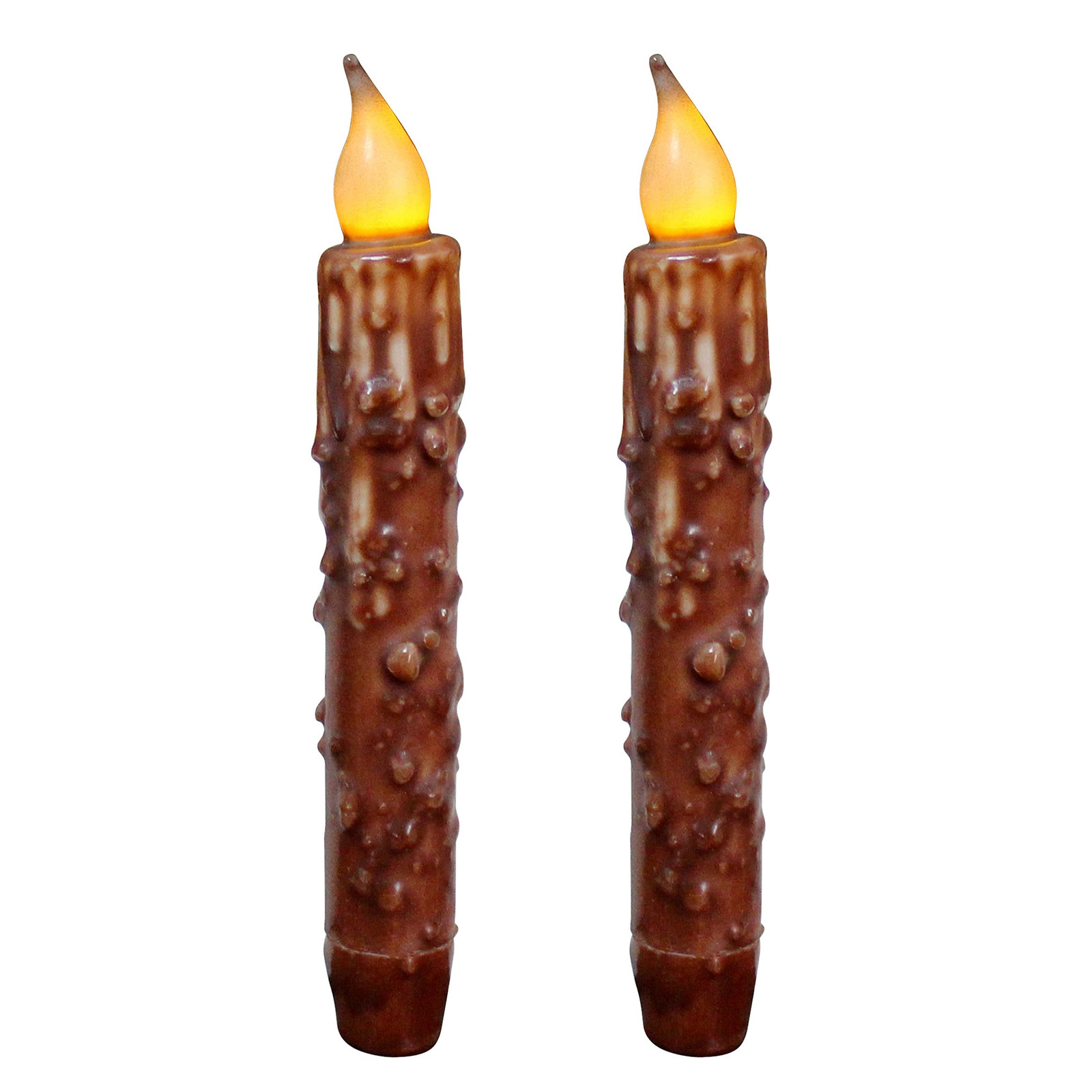 Real Wax LED Timer Taper Candles with Hand-Dipped Details Battery-Operated Set  