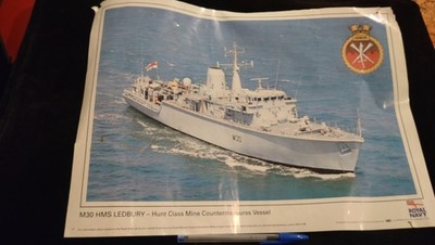 HMS Ledbury M30 Hunt Class Mine Countermeasures Vessel Poster Royal Navy Poster