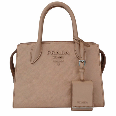 #ad Prada Monochrome 2Way Hand 1Ba269 2Erx F00Rk Cipria 1 Pink Beige Saffiano Cuir $2676.55