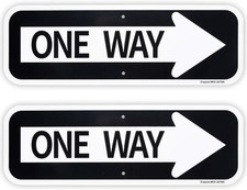 2-Pack Large One Way with Right Arrow Sign 18"x 6" .04" Aluminum Reflective Sign