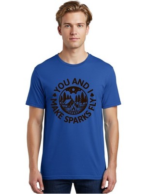 You-And-I-Make-Sparks-Fly Mens Graphic Tee,100% Cotton,Casual Summer Wear