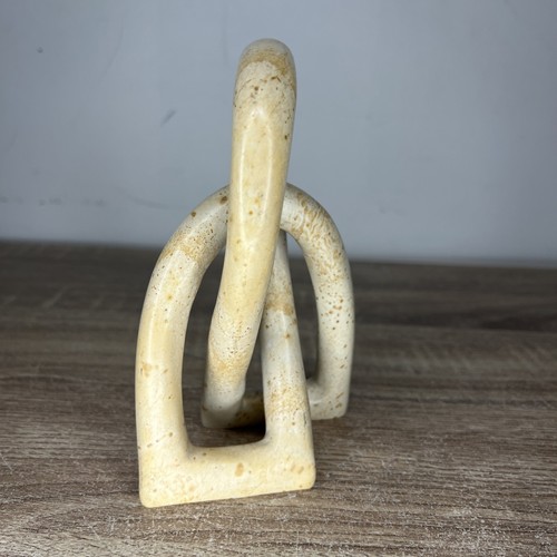 VTG Unique Geometric Smooth Soapstone Sculpture Hand Carved 3.5"Wx4"Lx6"H - Picture 5 of 12