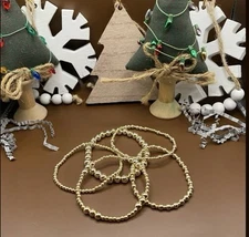 Gold (14K) Filled Stack Bracelets; Set Of 5; Sweat & Waterproof; Non tarnish 