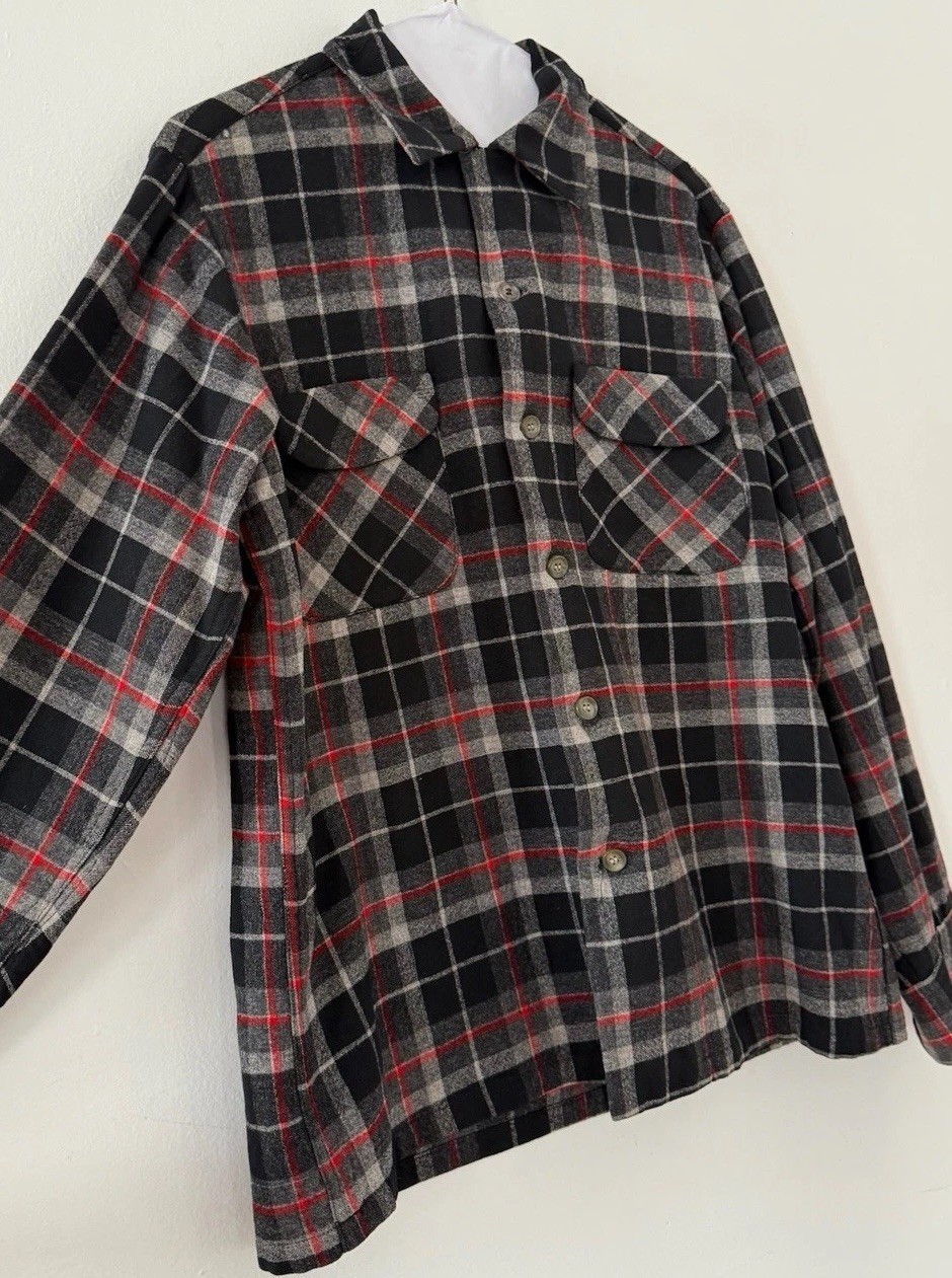 1950s 60s Pendleton Shadow Plaid Wool Loop Collar… - image 7