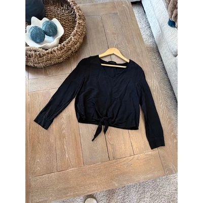 Jenni Kayne Tie Front Top Womens Black XS