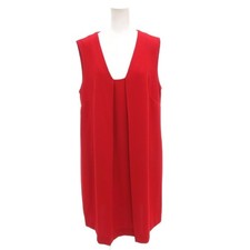 MANGO Women's Red Polyester Sleeveless Knee Dress Size L Excellent Condition