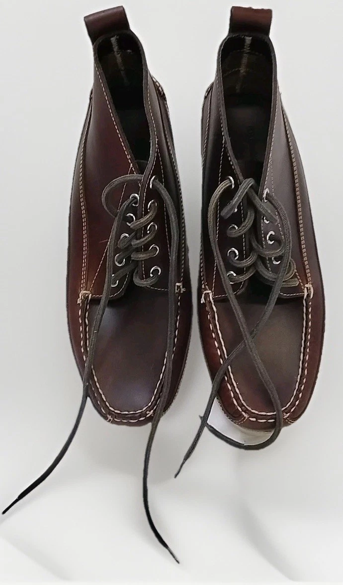 G.H. Bass Moc Toe Chukka Boots Brown Leather Lace Up Men Casual NWOT Size 9.5 m