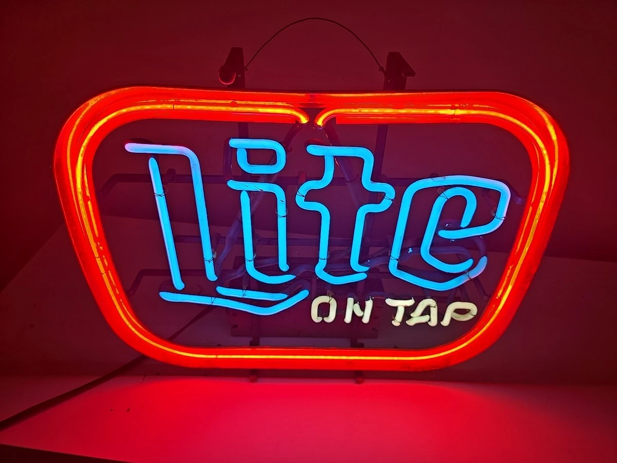 Miller Light Neon Beer Sign In Collectible Miller Signs & Tins | eBay