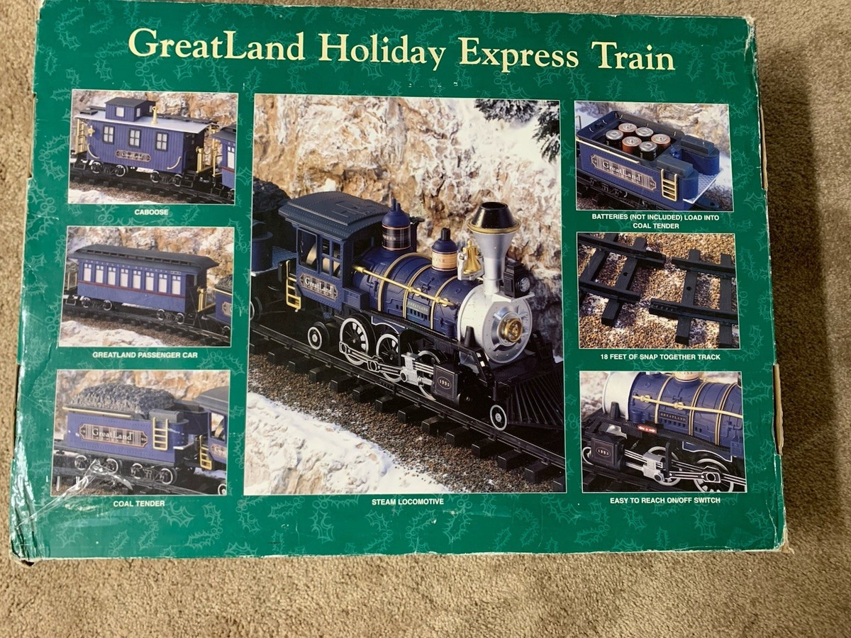 Vintage 1995 Blue GreatLand Holiday Express Train Set Battery