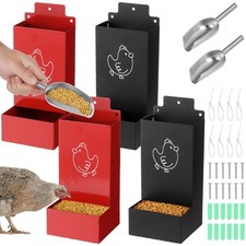 4 Pcs Chicken Grit Feeders, Metal Oyster Shell Feeders, Automatic Gravity Fee...