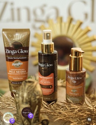 Zinga Glow Instant Bronzer Outdoor Tanning 150ml Kit with 3 units 