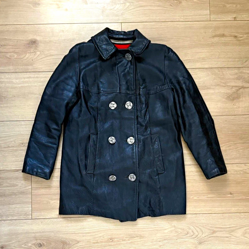 Leather Outer Shell Coats, Jackets & Vests Pea Coat for Men for