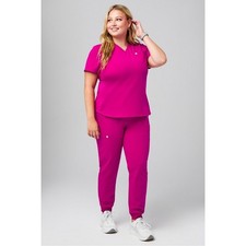 Fabletics Scrub Set Vital 1-Pocket Top On Call Jogger Womens 2X Pink NWOT READ