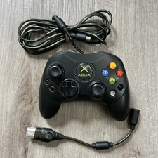 Original Xbox OEM S Type Controller With Breakaway Cable Black X08-69873 Tested