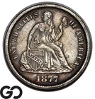1877-CC Seated Liberty Dime *Carson City Issue* Tougher Date Choice AU+