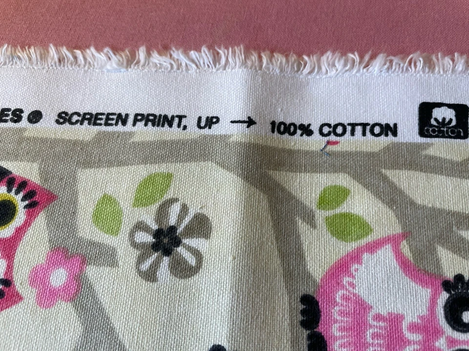 P/K Lifestyle White Fabric SIT’N ‘TREE PRETTY OWLS Cotton  Over 1 Yard x  54” - Image 2 of 4