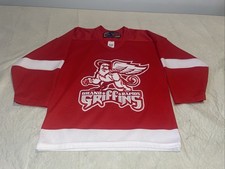 Youth L/Xl Grand Rapids Griffins Jersey Ahl Clean Red Vintage Sp Mic Hockey