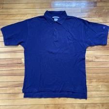 Vintage Champion Mens L Blue Purple Polo Made in Hong Kong 100% Cotton