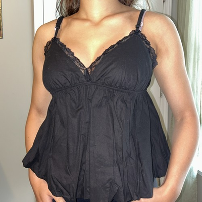 #ad #ad Black Tank Top Lace $9.00