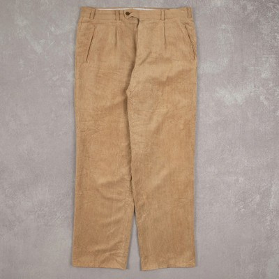 Vintage Relaxed Fit Jumbo Cord Hose W34 X L30 Herren Beige Cord