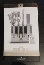 Bar Craft 5 Piece Cocktail Tool Set in Original Box (bottle opener used)