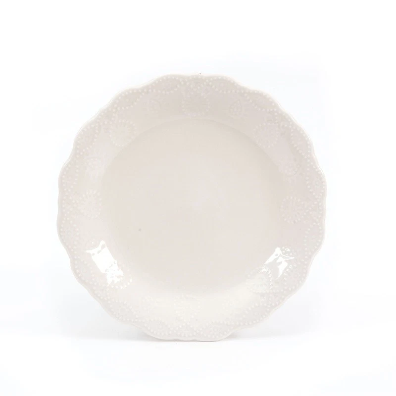 Juego de vajilla de 12 piezas de encaje vaquera platos de gres cuencos elegante comedor nuevo Foto 2 de 4