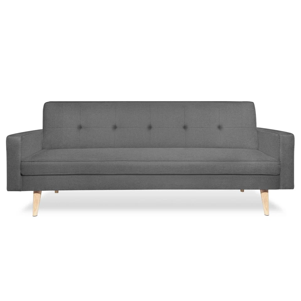 Canapé droit scandinave 3 places convertible LARS gris - Photo 4/4