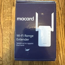 Macard RE1200 White Wireless Booster WiFi Signal Range Dual Band Extender