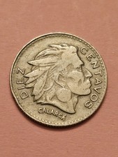 1964  COLOMBIA TEN 10 CENTAVOS WORLD COIN KM#212.2 VG-FINE DETAIL FREE SHIP