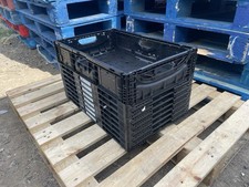 8 Collapsible Plastic Storage Boxes 60x40x14 Cm Deep