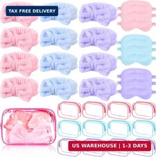 Hoteam 36 Pcs Sleepover Party Supplies 12 Spa Headband 12 Plush Sleep Eye Mask 1