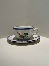 Ancienne Tasse Déjeuner XXL K&G LUNÉVILLE - Modèle LES COQS n°2 - Faïence France