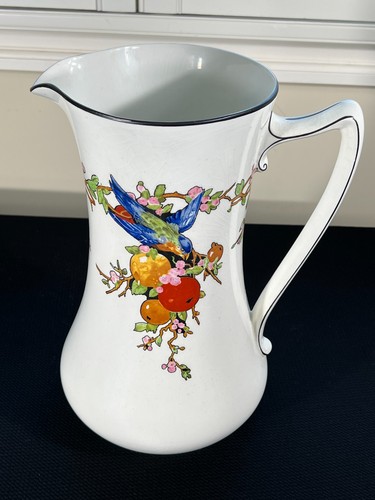 Crown Ducal English Victorian Washbasin/Pitcher Set with Bluebirds and Flowers - Picture 9 of 15