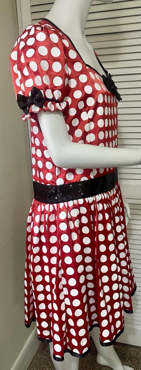 Disney Minnie Mouse Fancy Dress Costume Red Polka Dot A-Line Dress Size 16/18