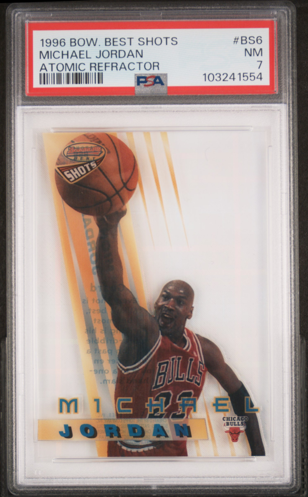 1996 Bowman'S Best Best Shots #BS6 Michael Jordan Atomic Refractor PSA 7