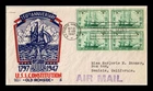 DR JIM STAMPS US COVER USS CONSTITUTION FDC SCOTT 951 BLOCK OF 4 CACHET CRAFT