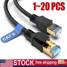 Cat 8 Ethernet RJ45 Cable Super Speed 40Gbps Patch LAN Network Gold Plated LOT
