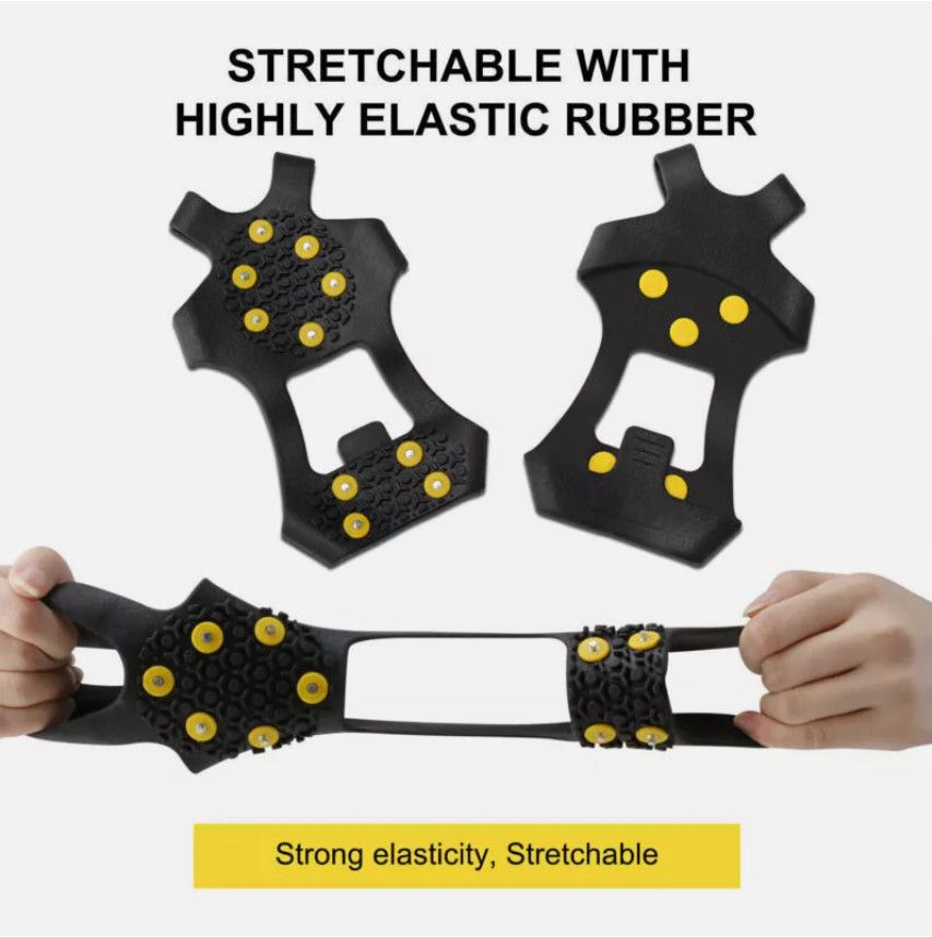10Studs Ice Climbing Crampons Snow Grips Anti Slip Shoe Boot Cleats Spikes Sport