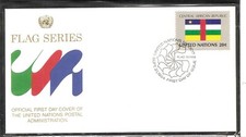 United nations 1984 Flag Series SC # 439 Central African R FDC .UNPA