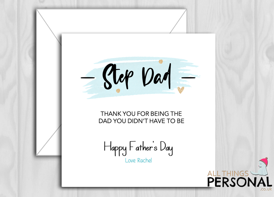 Personalised Step Dad Fathers Day Card Father's Day Card Stepdad Step ...