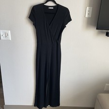 Reformation Jeans Rossi Ribbed Knit Black Jumpsuit Stretch Size Medium NO SASH